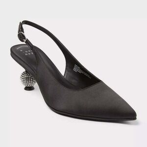 Women's Simone Rhinestone Ball Heels A New Day Black Size 6 New With Tags